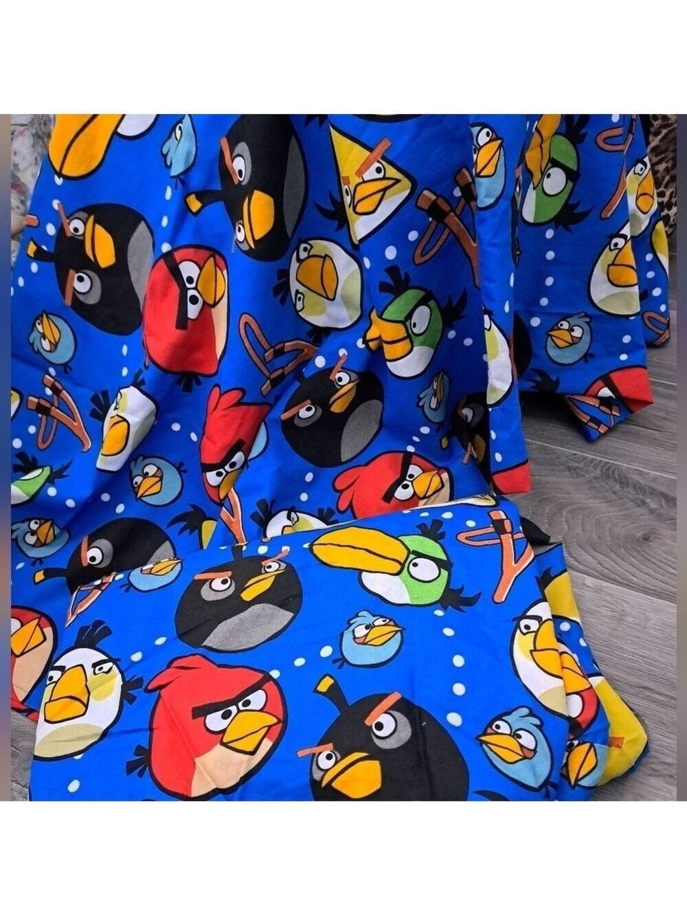 ANGRY BIRDS twin sheet set fitted flat bold colors cartoon kids bedding